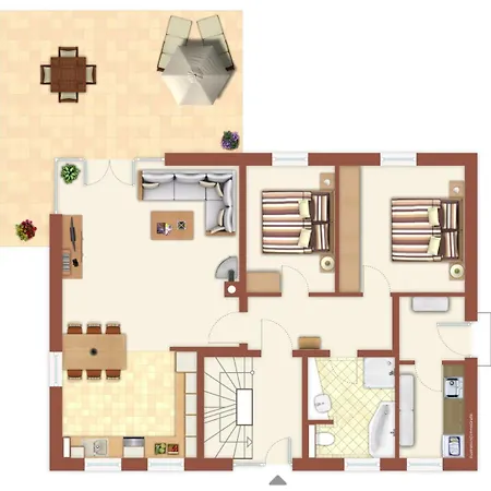 Apartment Wald & Meer/kapitaensdeck